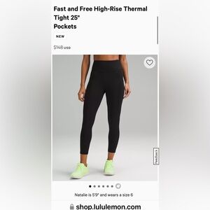 Lululemon HR fast and free thermal black leggings